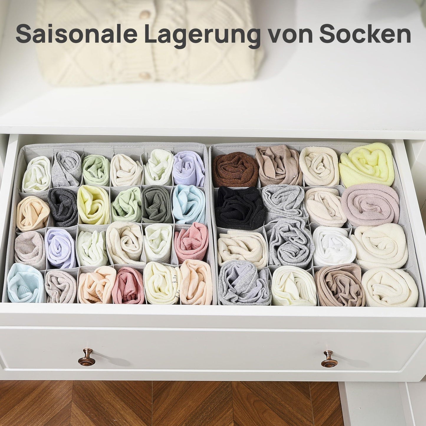Set di 8 organizer armadio in tessuto pieghevole – 65 cm