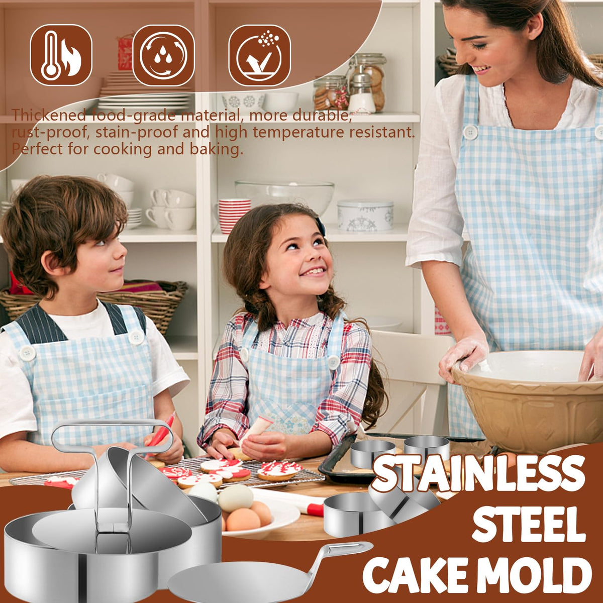 Set anelli per dessert in acciaio inox