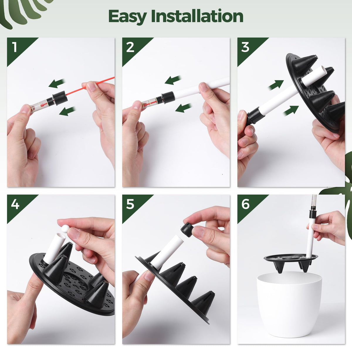 Vaso autoirrigante 22 cm con indicatore livello acqua, set da 4 – Bianco