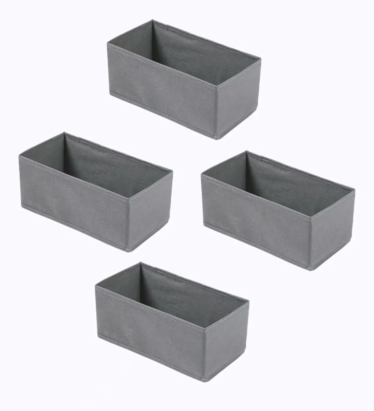 Set di 4 organizer per cassetti in tessuto per casa e ufficio – Grigio