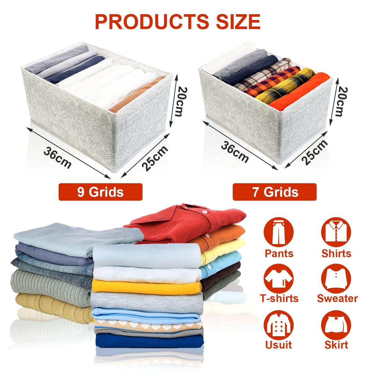 Organizer armadio pieghevole 3 pezzi per pantaloni – Bianco