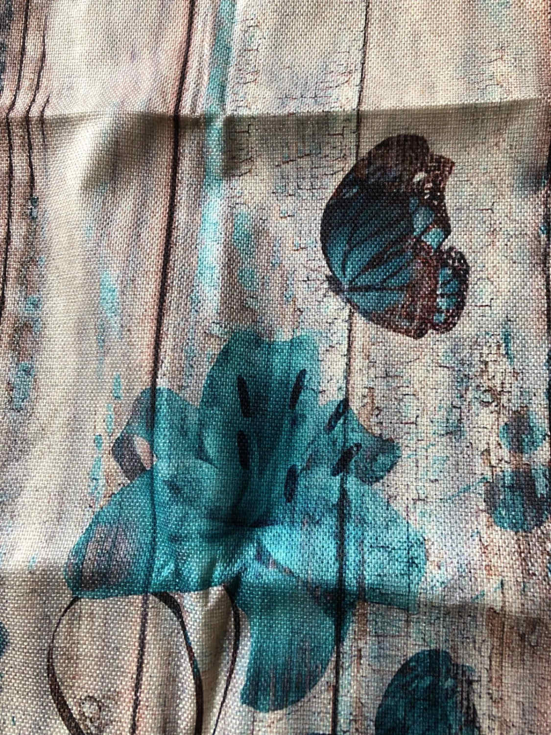 Runner da tavolo moderno con motivo gigli turchese β 33x183 cm