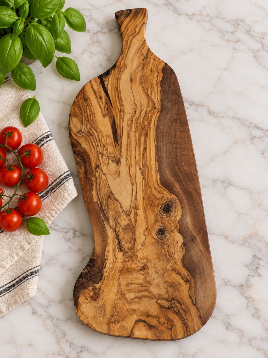 Tagliere "onde" in legno d'ulivo