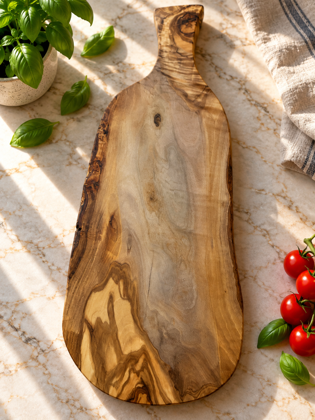 Tagliere "Scogliera" in legno d'ulivo - pezzo unico
