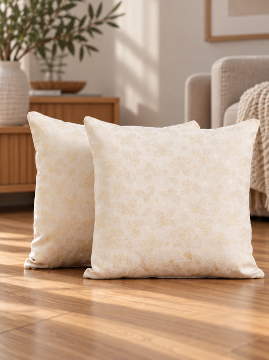 Copricuscini panna e oro 45x45