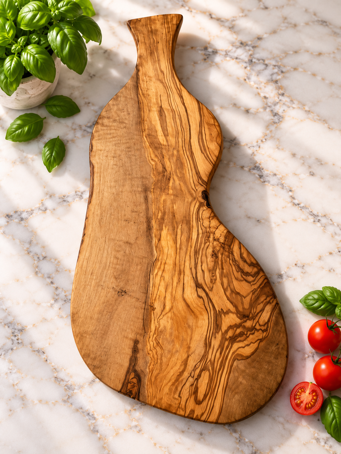 Tagliere "Oceano" in legno d'ulivo - pezzo unico