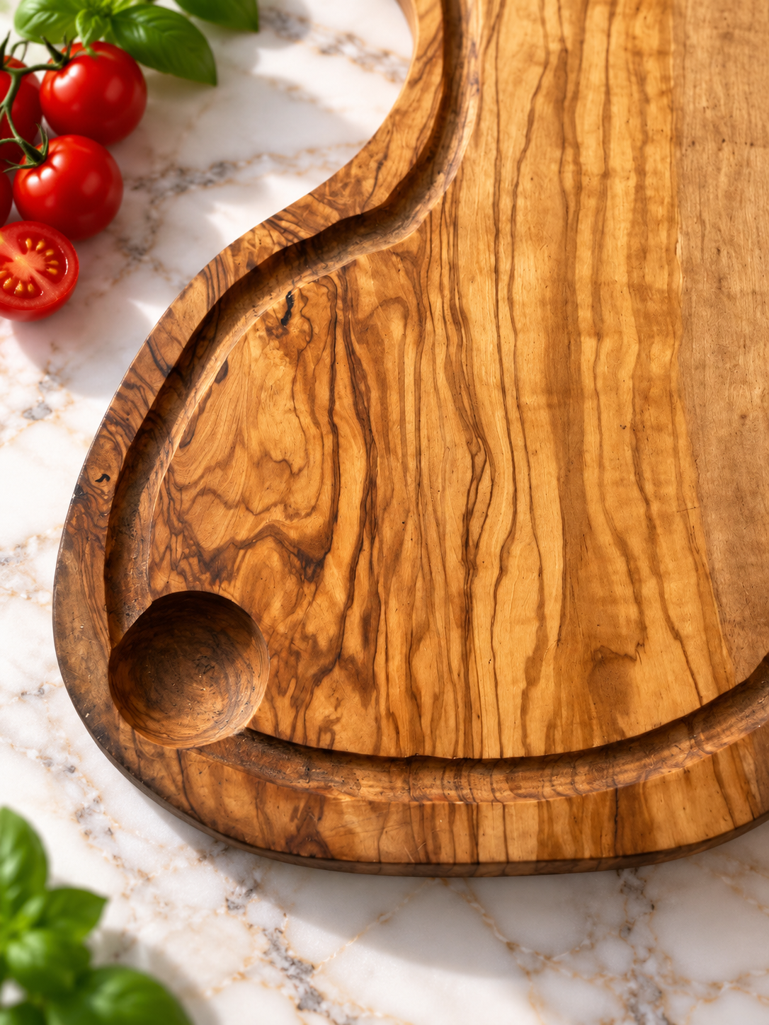 Tagliere "Oceano" in legno d'ulivo - pezzo unico