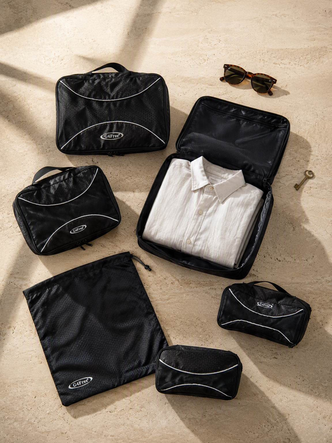 Set organizer cubi da viaggio – Nero 6 pezzi
