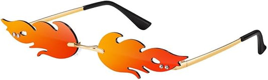 Occhiali da sole senza montatura effetto fiamma – Rosso specchiato