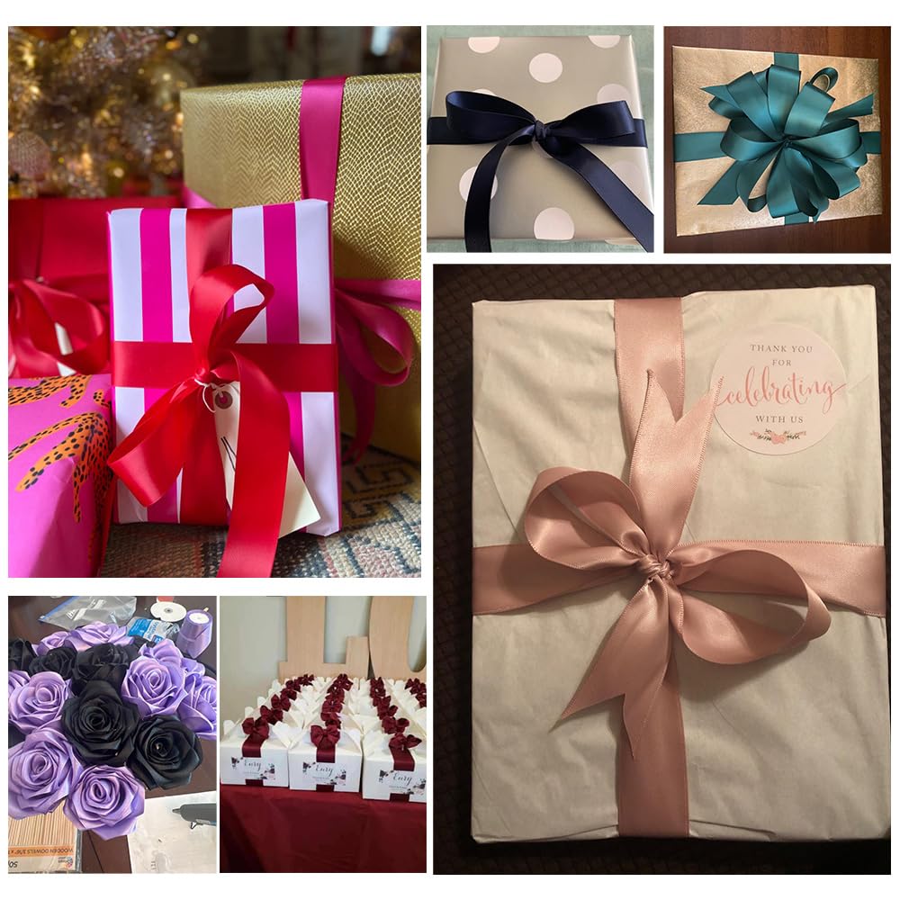 Nastro satinato argento 40 mm 22 m per confezioni regalo e decorazioni