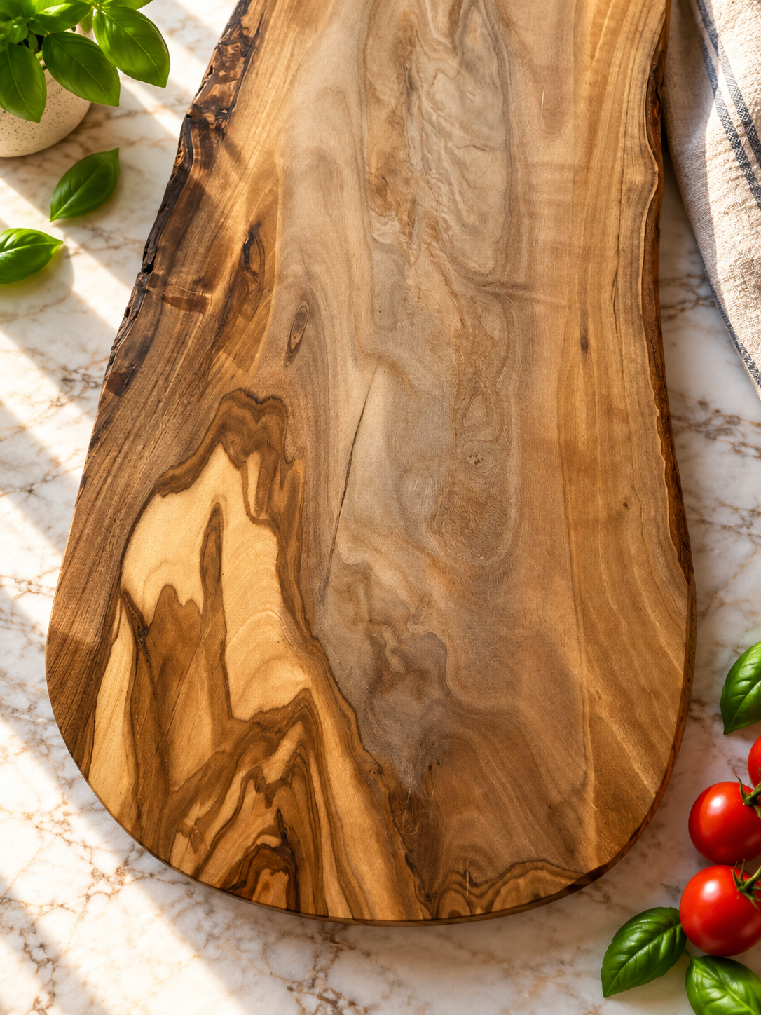 Tagliere "Scogliera" in legno d'ulivo - pezzo unico
