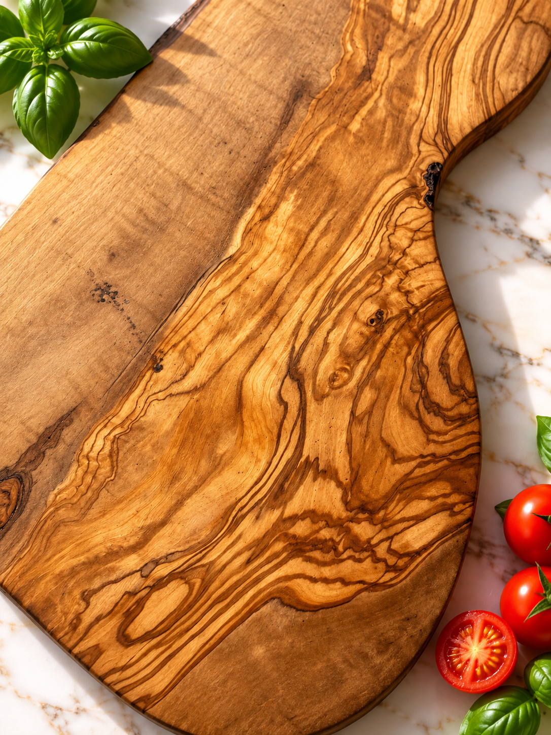 Tagliere "Oceano" in legno d'ulivo - pezzo unico