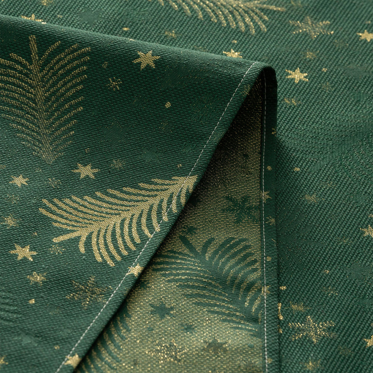 Tovaglia natalizia jacquard filo oro – Verde 140x200 cm