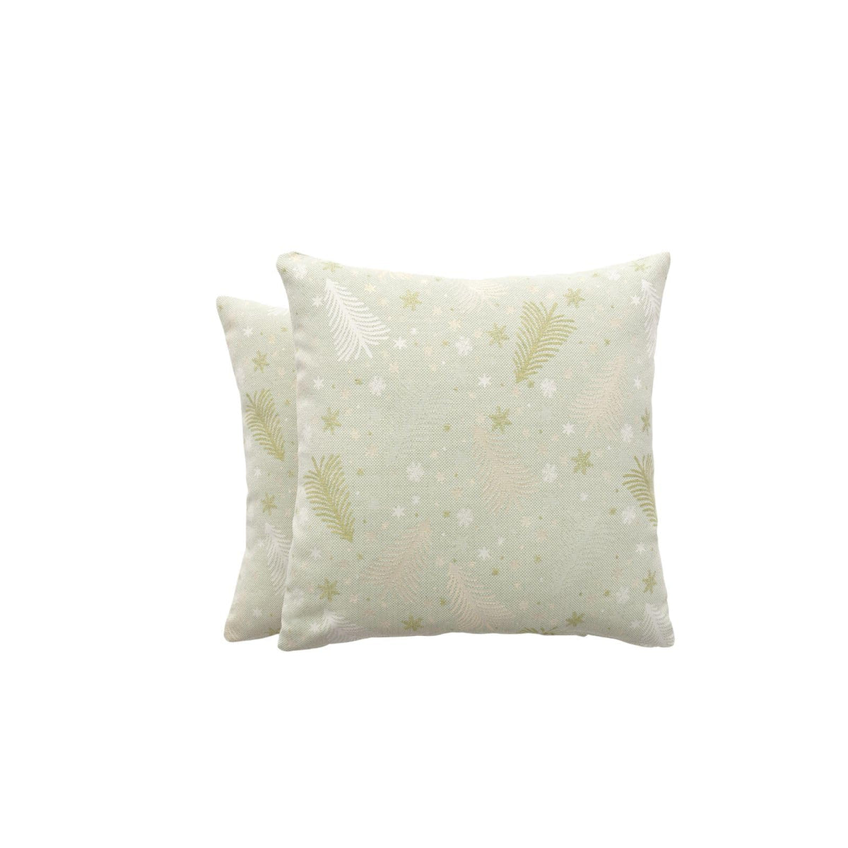 Copricuscini natalizi jacquard set da 2 – Verde/Oro 45x45 cm