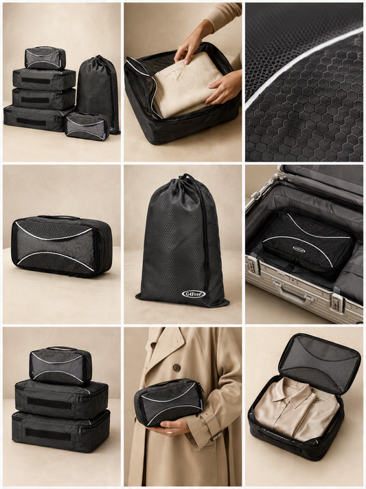Set organizer cubi da viaggio – Nero 6 pezzi