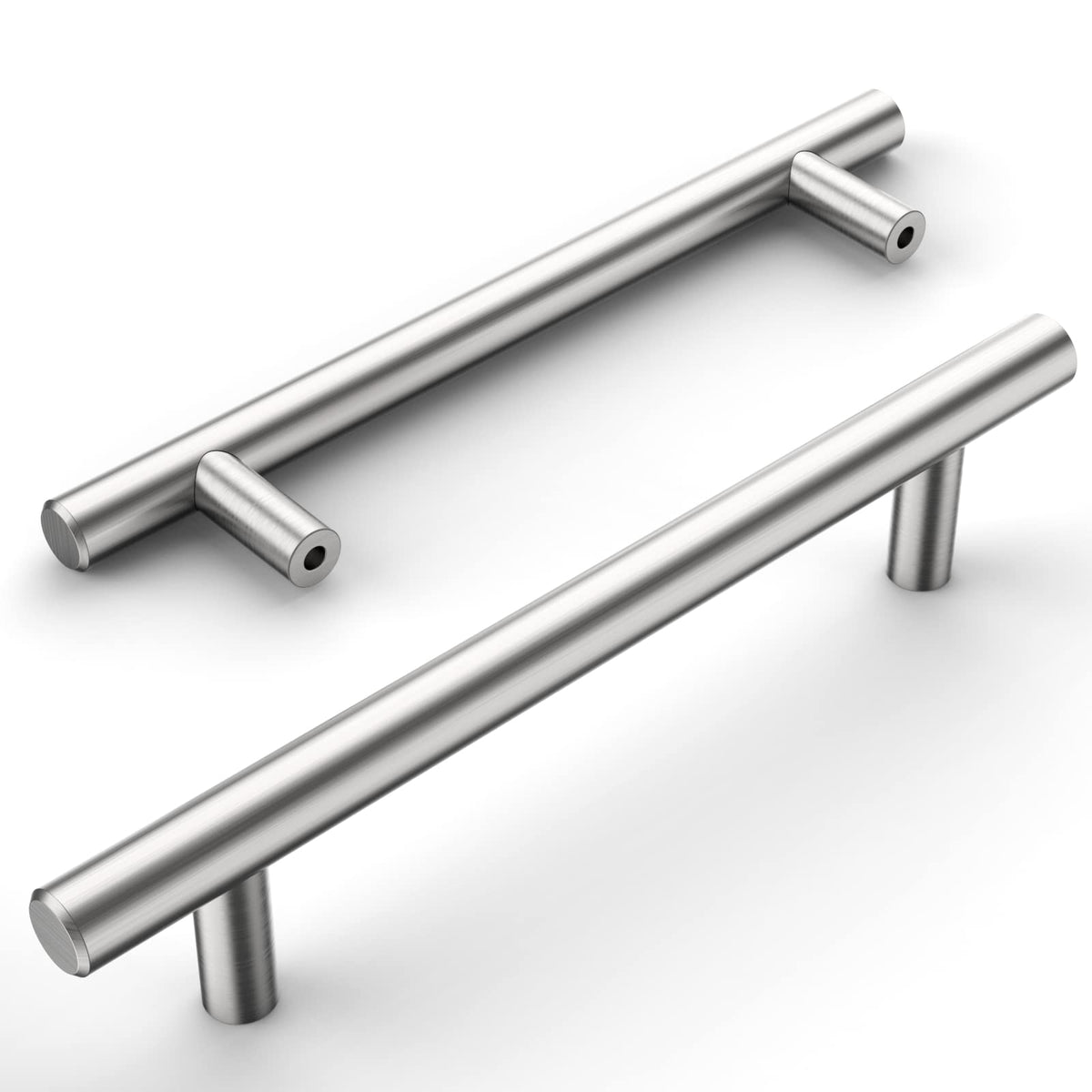 Maniglie mobili in acciaio inox interasse 128 mm – Nichel spazzolato