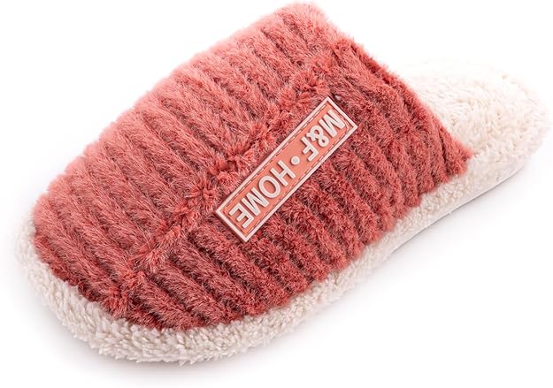 Pantofole donna invernali suola PVC antiscivolo – Rosso UK41