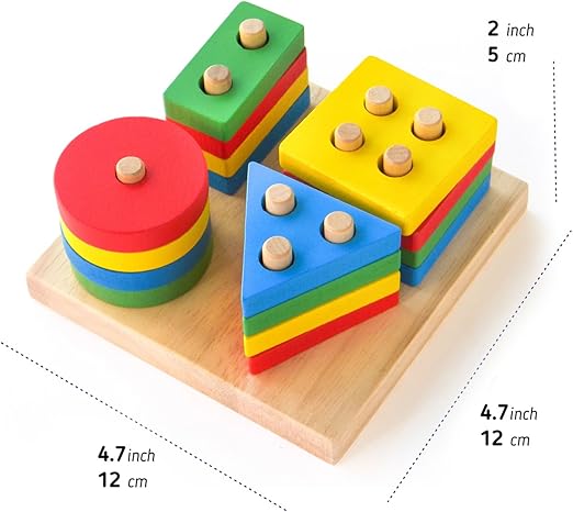 Gioco Montessori incastri forme in legno – 16 pezzi