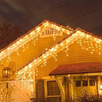 Tenda luminosa a cascata 10 m 400 LED – Bianco caldo