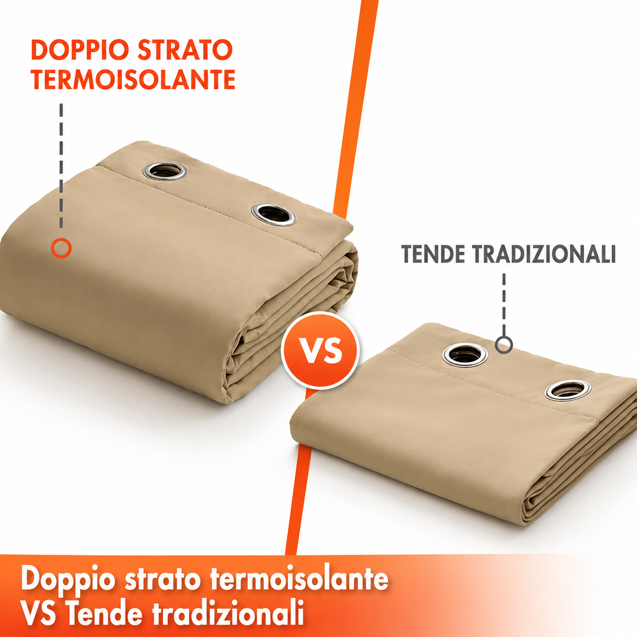 Tende termiche a doppio strato isolamento caldo/freddo – Tortora