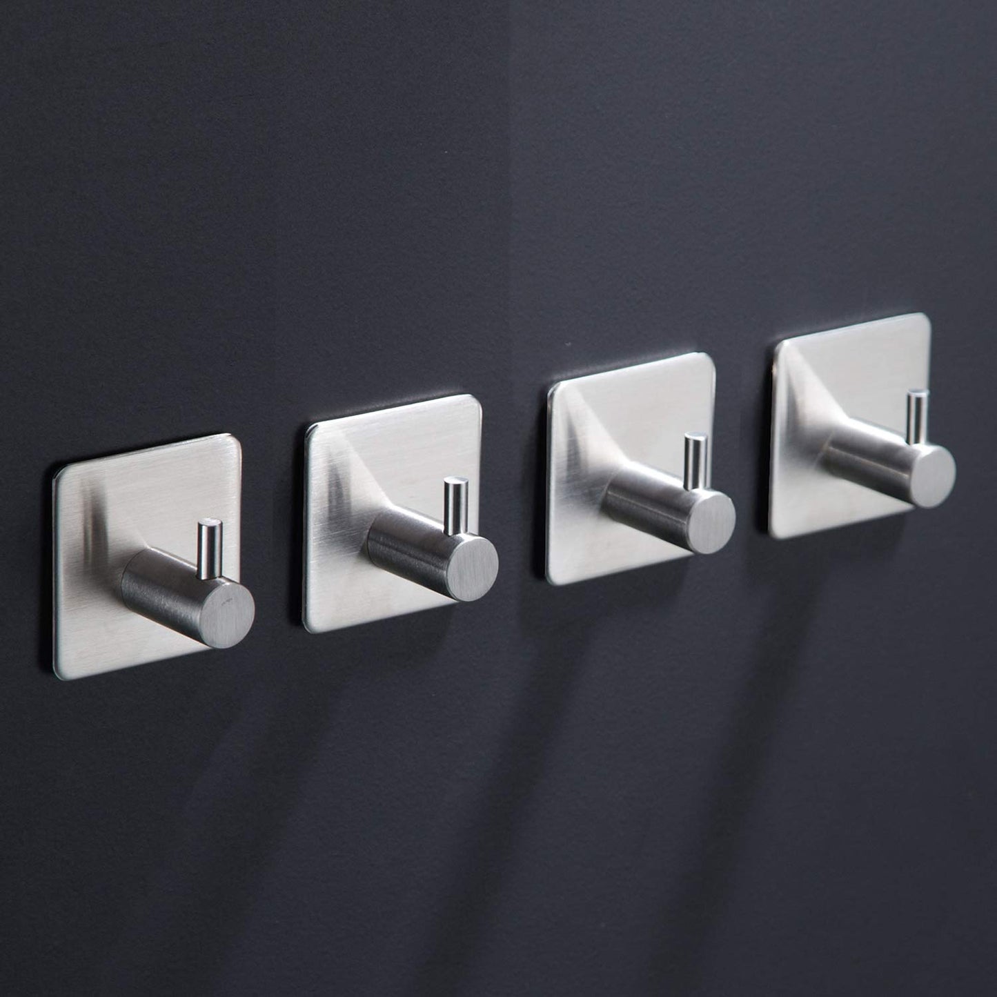 Ganci adesivi in acciaio inox – set da 4
