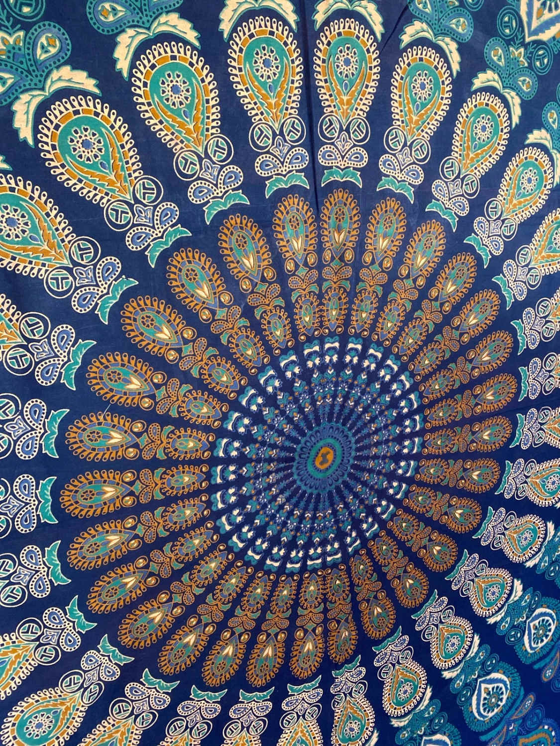 RAJRANG Arazzo mandala indiano decorativo stile hippie con elefante – 274 x 230 cm Arancione