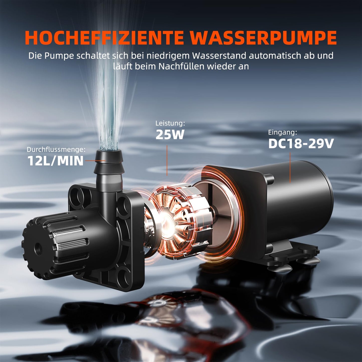 Sistema irrigazione automatico con serbatoio 50L e pompa 25W