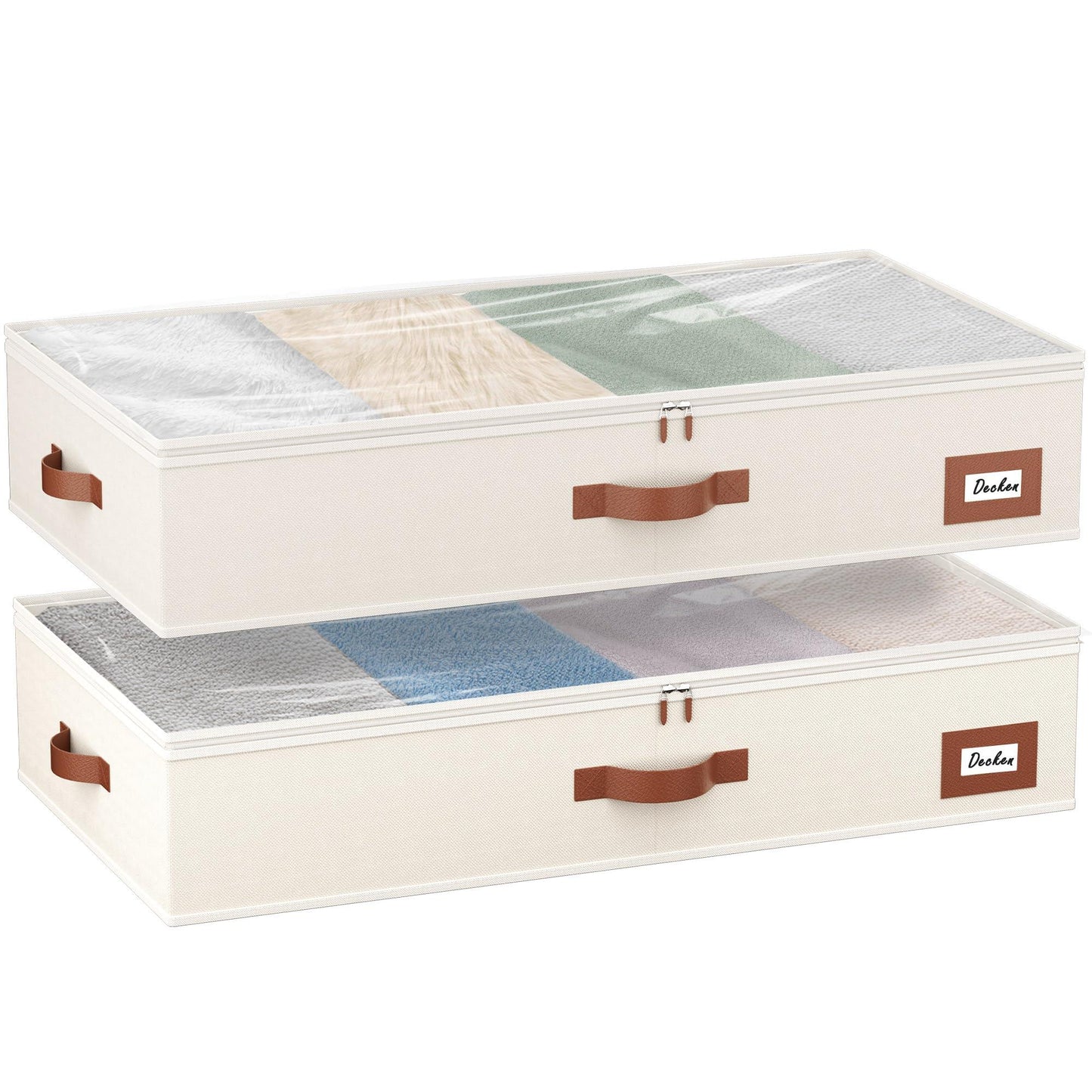 Contenitore sottoletto con coperchio, set da 2 in tessuto rigido 600D – 83,8x43,2x15,2 cm