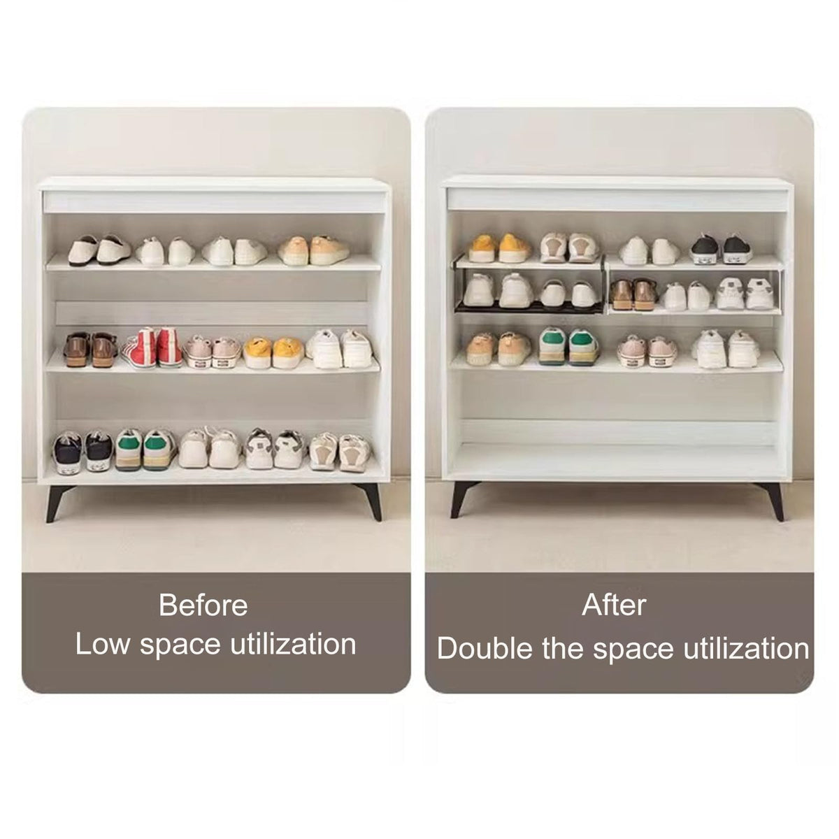 Organizer scarpe sospeso espandibile – Nero