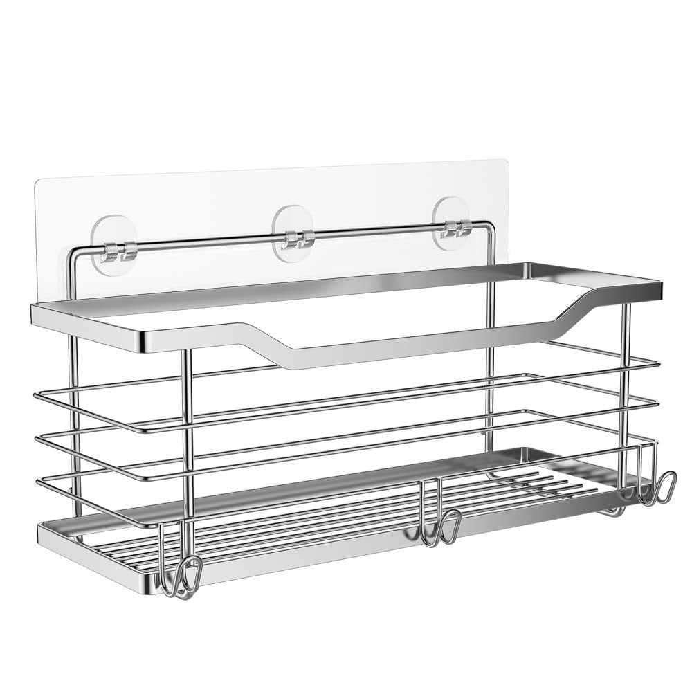 Mensola doccia adesiva in acciaio inox – 31x11,5x12 cm