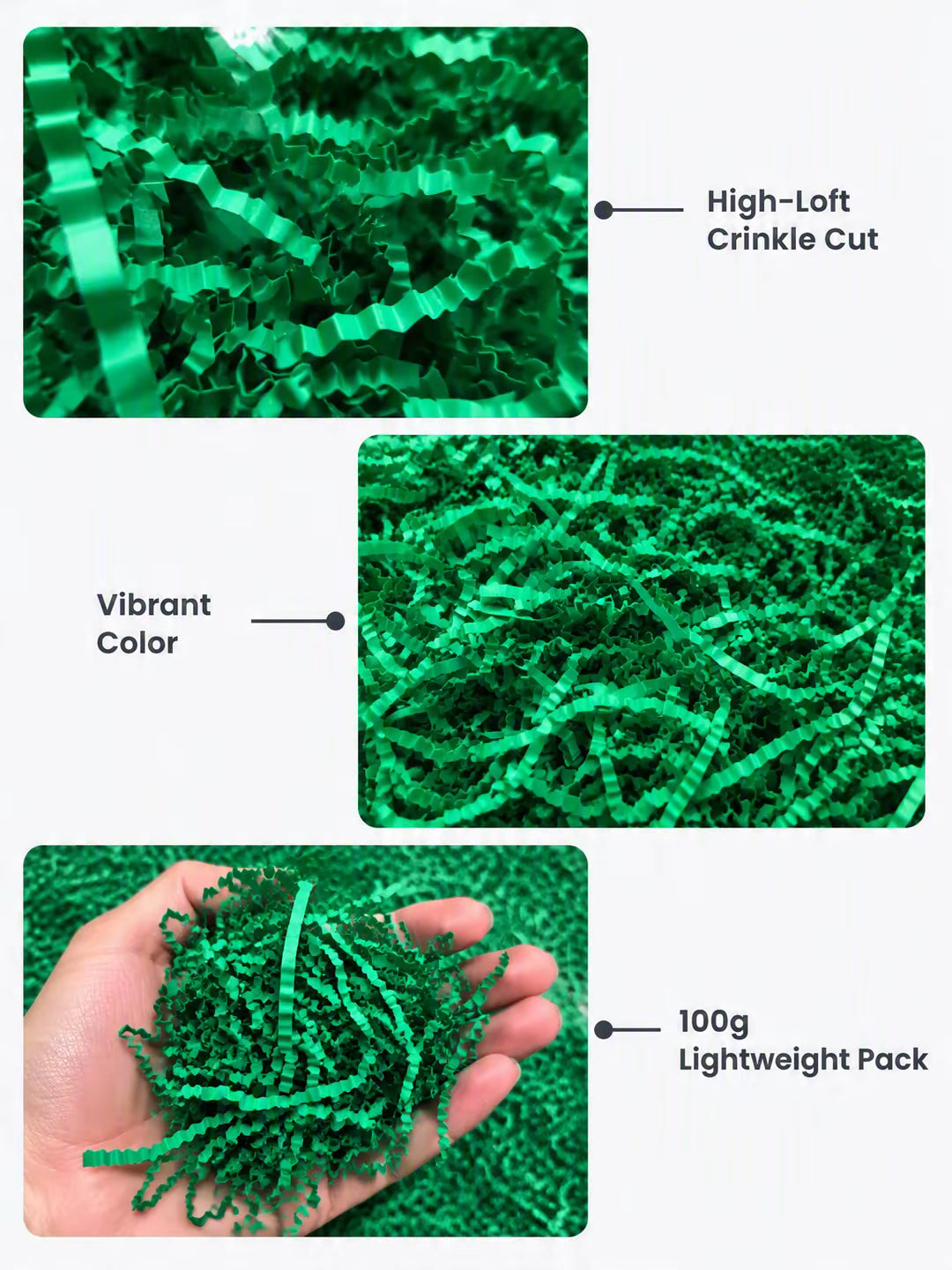 Carta riempitiva per pacchi 100 g – Verde brillante