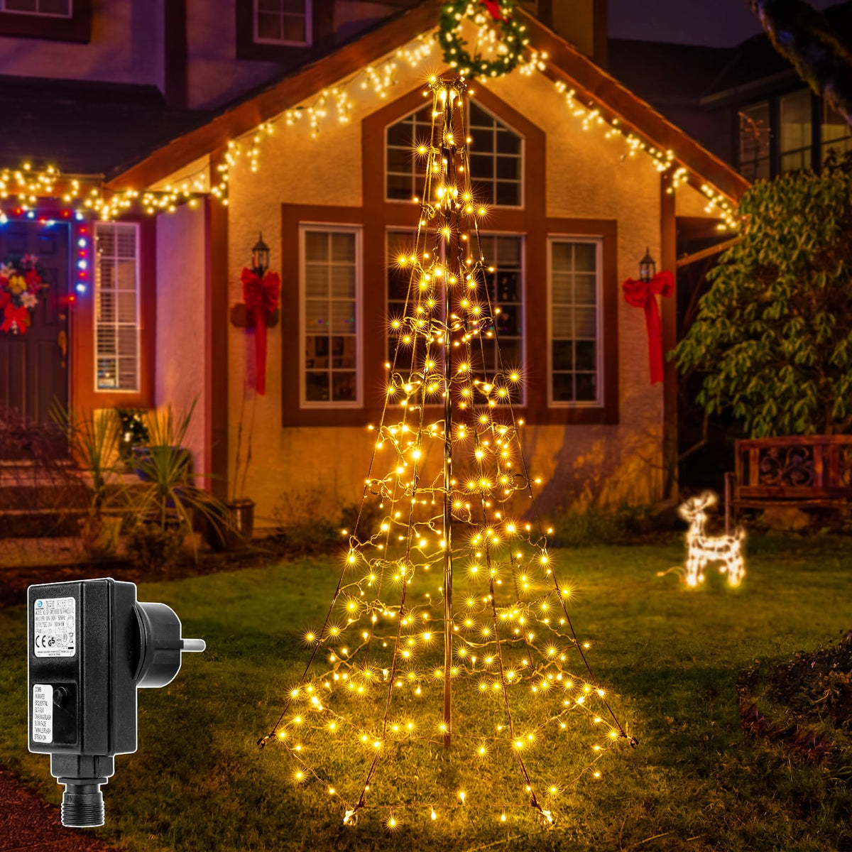 Luci per albero di Natale 1,8 m 234 LED con 8 modalità – Bianco caldo
