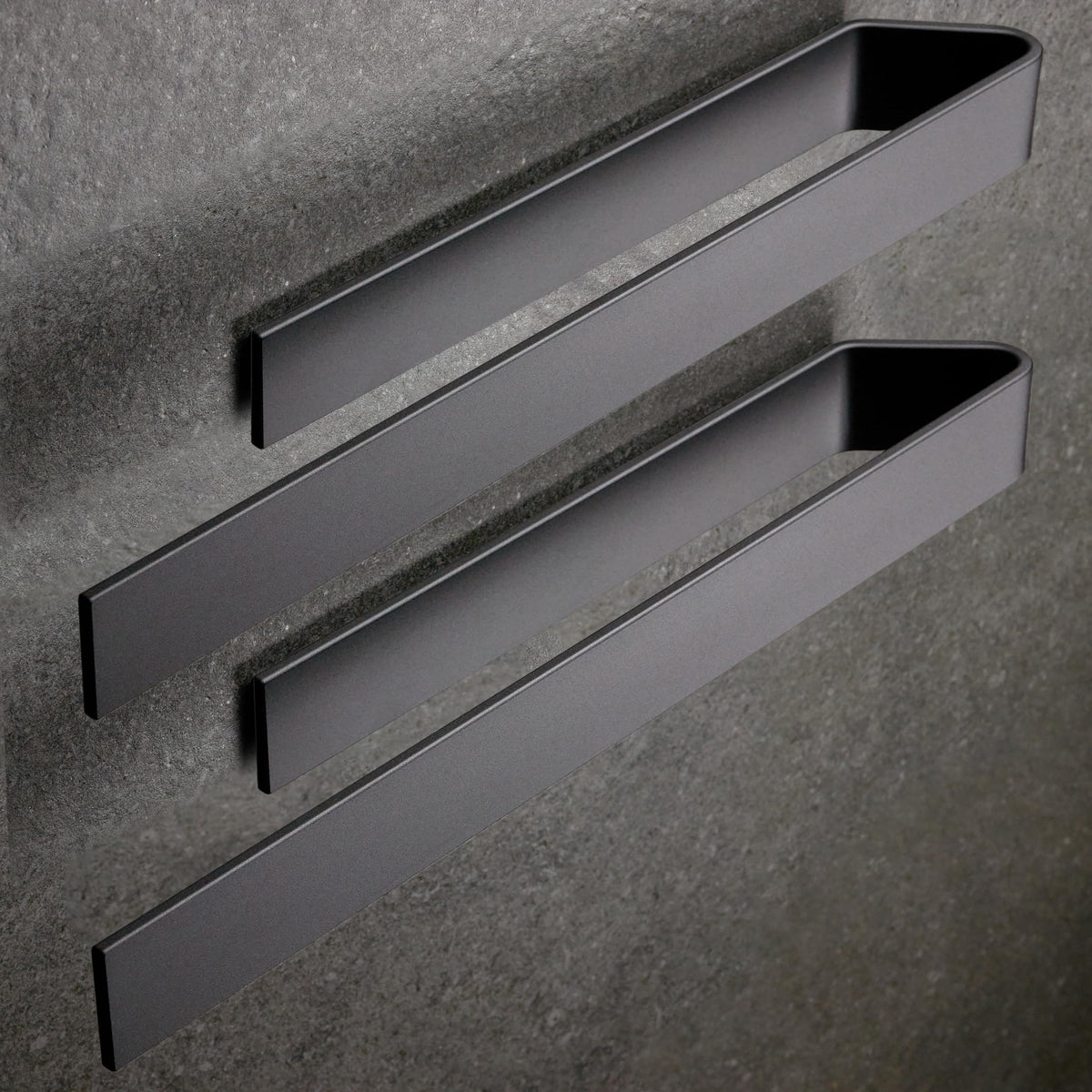 Porta asciugamani adesivo doppio – Nero opaco 40 cm