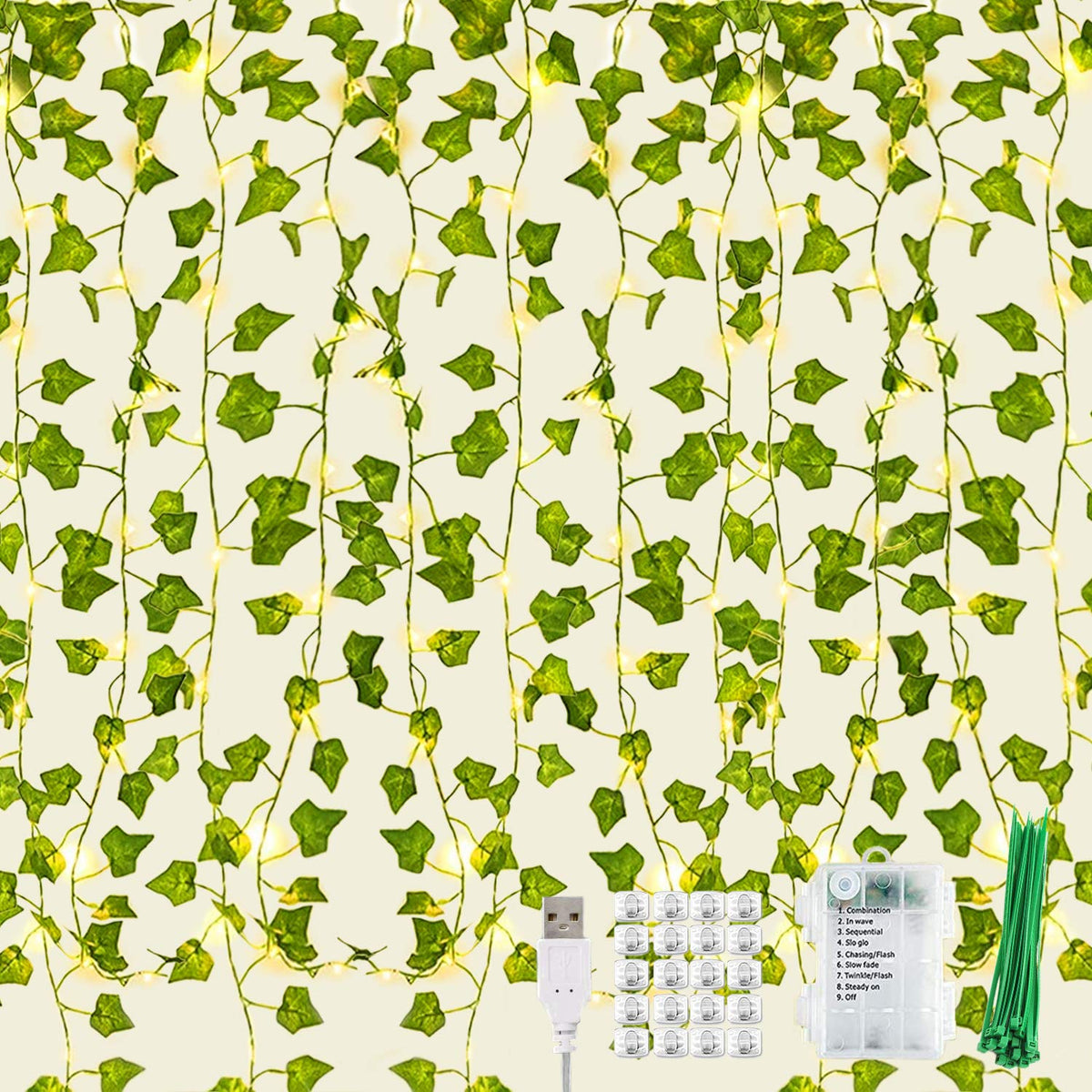 Edera ornamentale luminosa