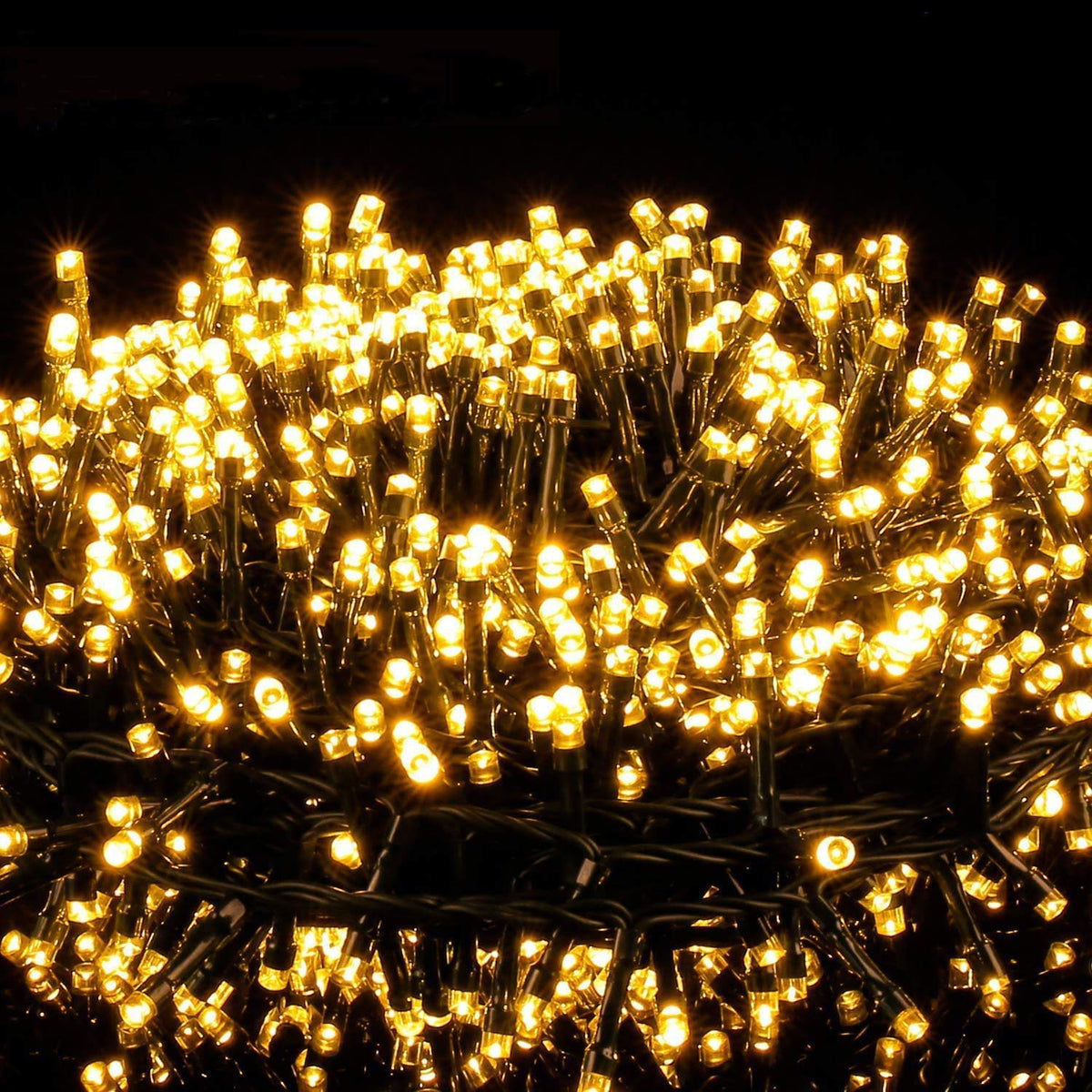 Luci natalizie 50 m 2000 LED impermeabili con spina UE, 8 modalità – Bianco caldo