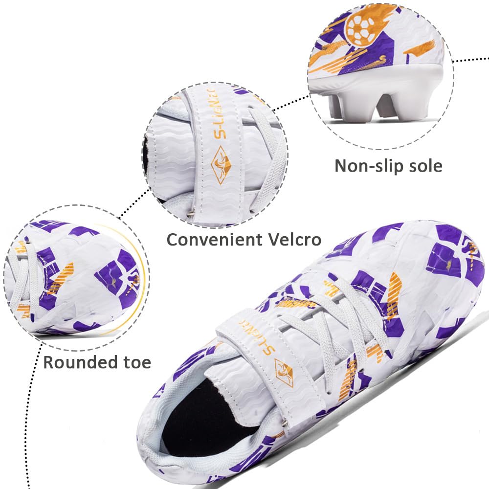 Scarpe da calcio bambini professionali – Bianco viola EU34