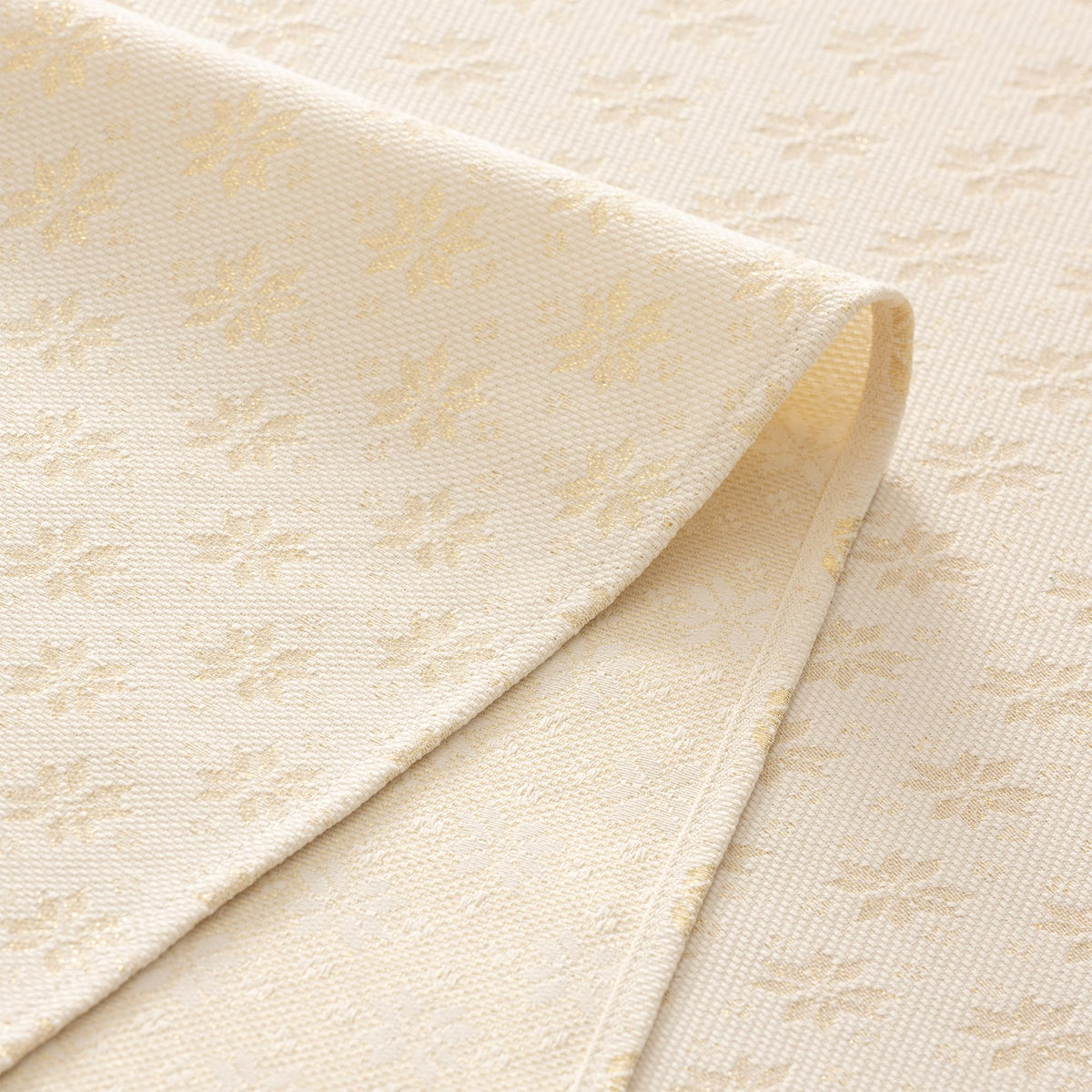 Tovaglia natalizia jacquard con filo oro rettangolare – Ecru 140x300 cm