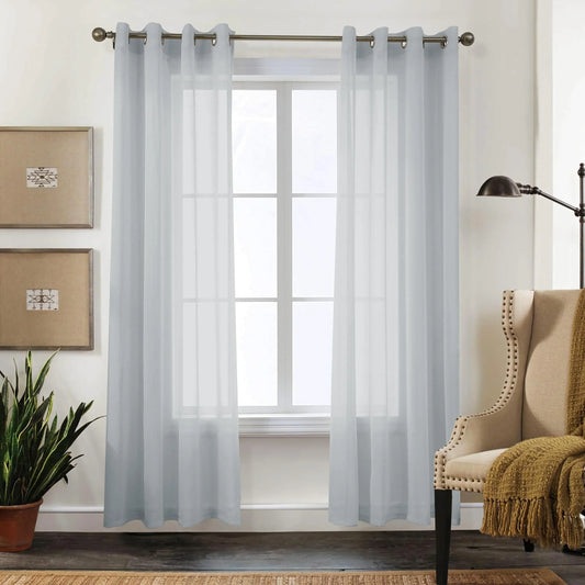 Tende velate con occhielli, set da 2 – Grigio e blu 275 x 140 cm