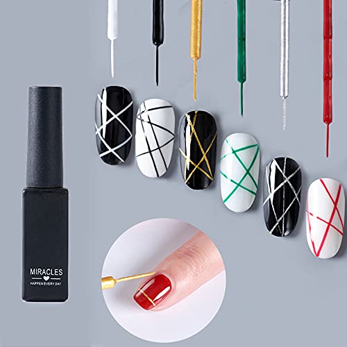 Kit smalti gel UV nail art colori nero rosso verde oro argento bianco