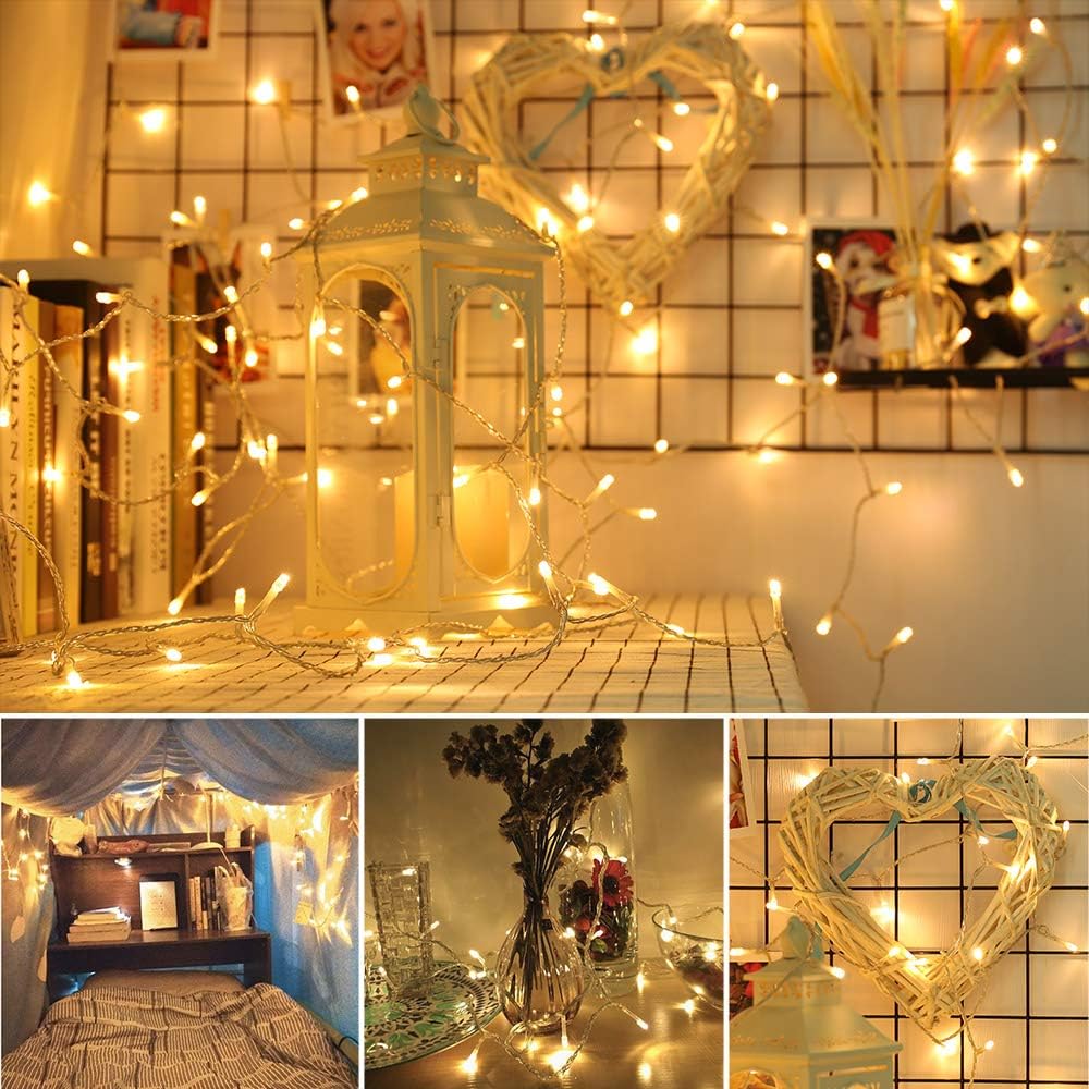Luci natalizie 100 m 1000 LED per interno/esterno con 8 modalità – Bianco caldo