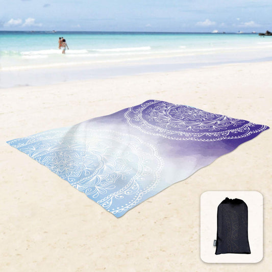 Coperta da spiaggia grande antimacchia con tasche angolari – 305x274 cm