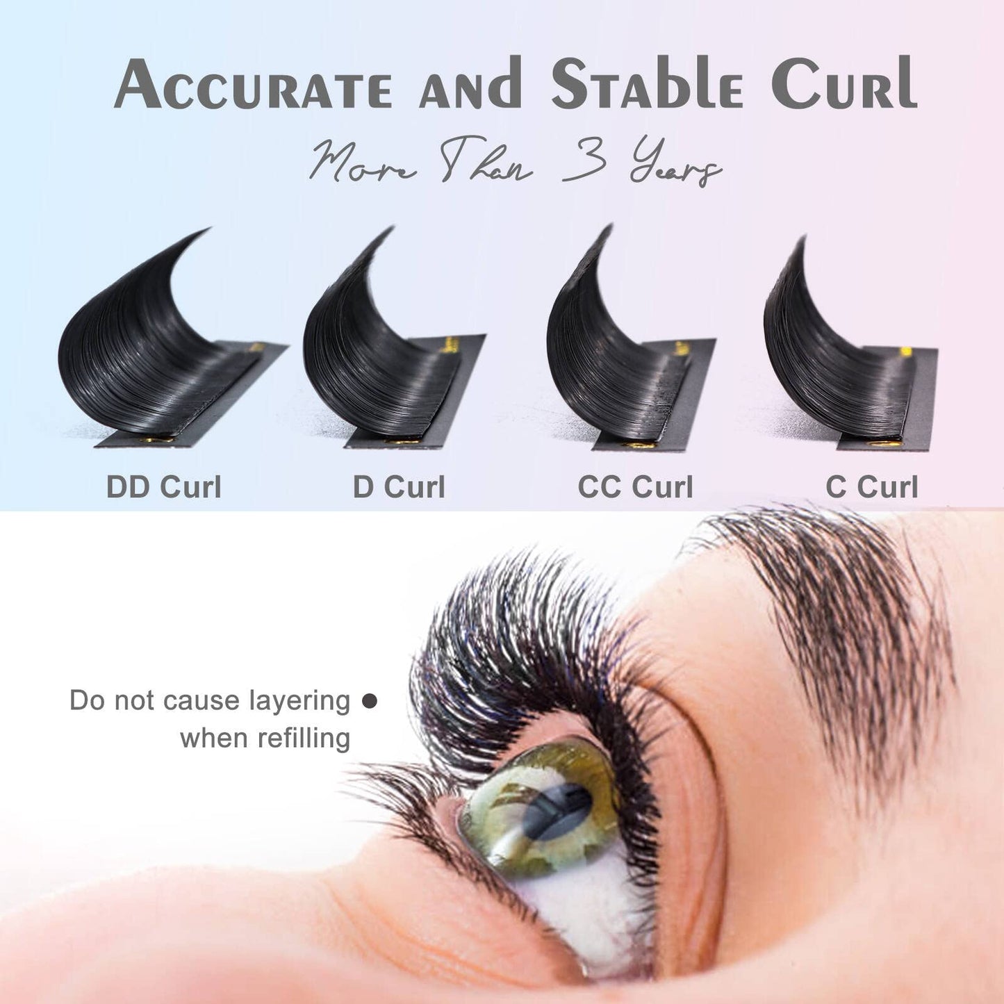 Extension ciglia volume easy fan 0.05 curvatura D mix 20-25 mm