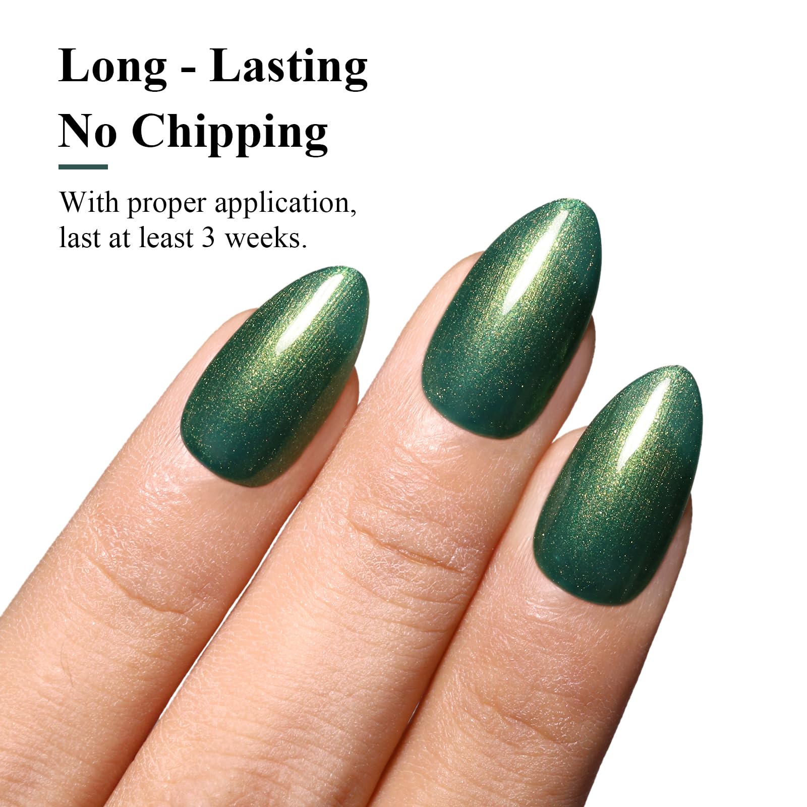 Smalto gel perlato glitter verde metallizzato – 15 ml