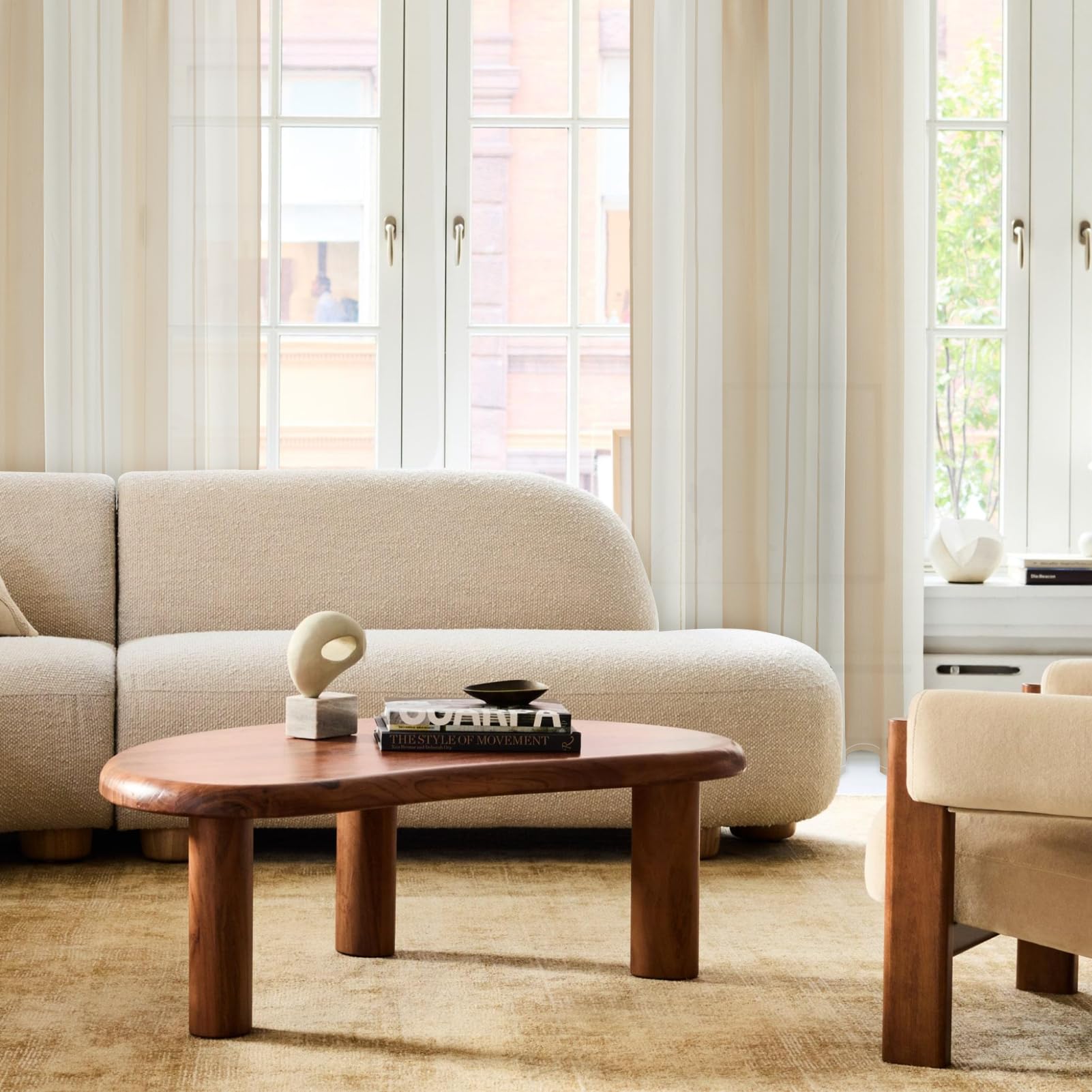 Tende semitrasparenti cameretta bambina con nastro arricciato set da 2 beige e bianco 260x140 cm