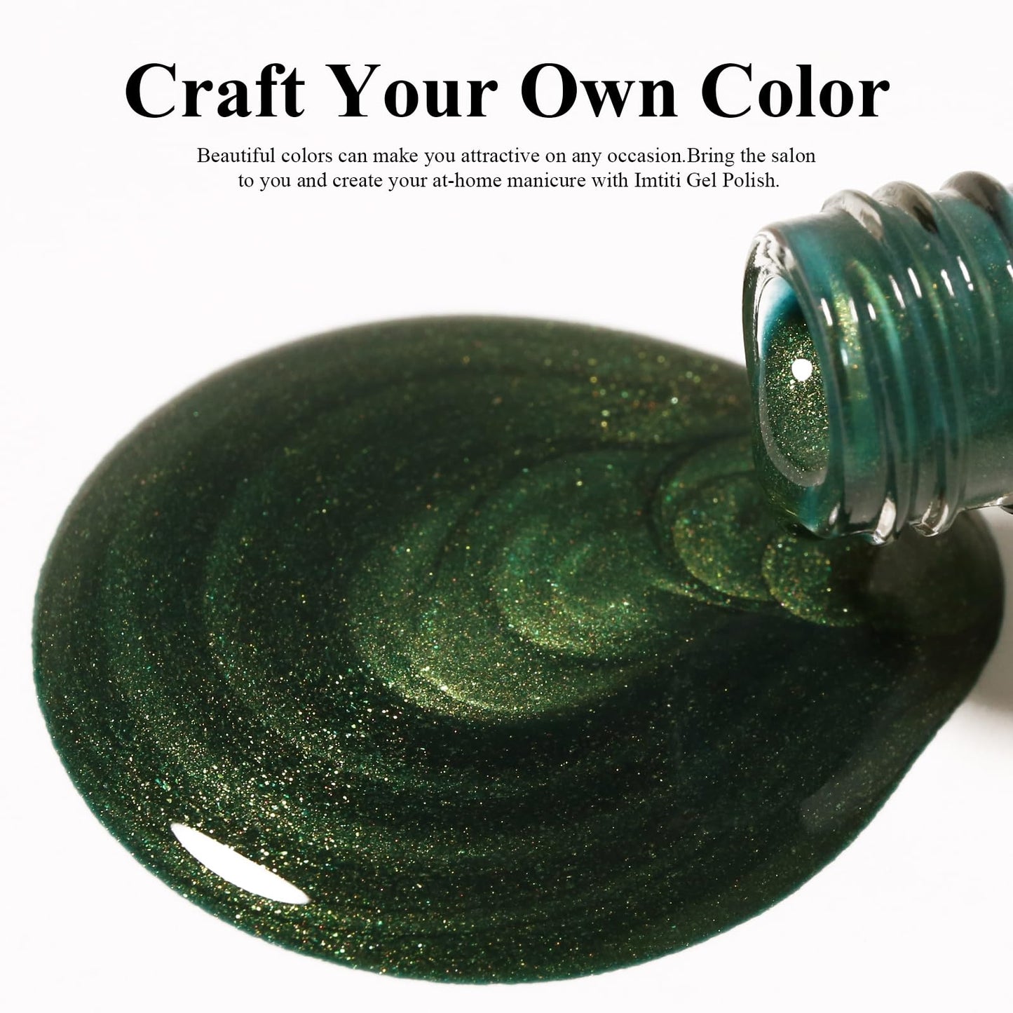 Smalto gel perlato glitter verde metallizzato – 15 ml