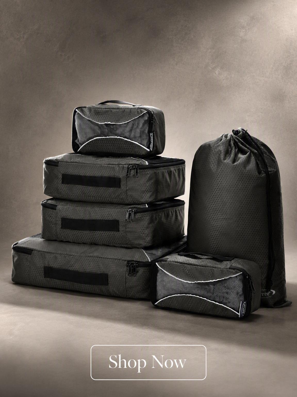 Set organizer cubi da viaggio – Nero 6 pezzi