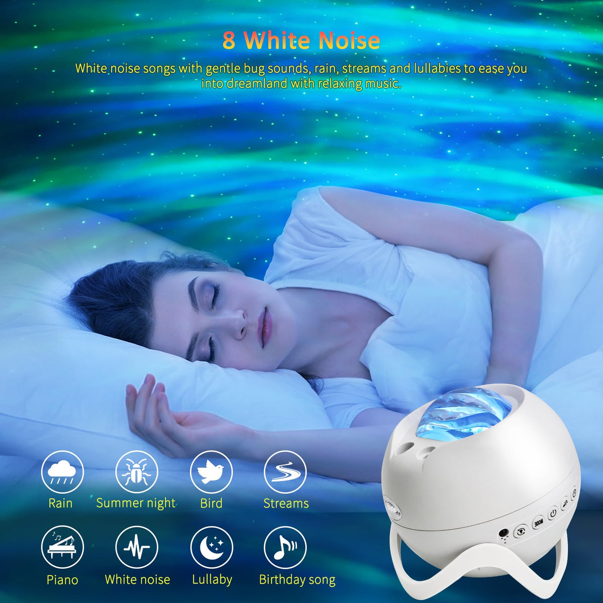 MHAZDZE Proiettore cielo stellato Bluetooth 360°