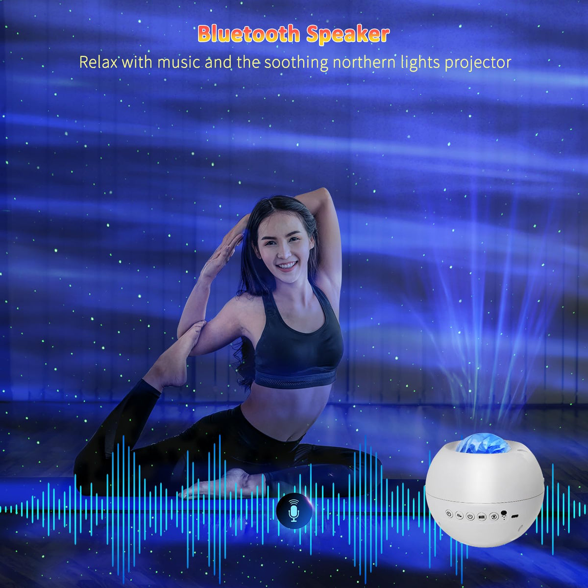 MHAZDZE Proiettore cielo stellato Bluetooth 360°