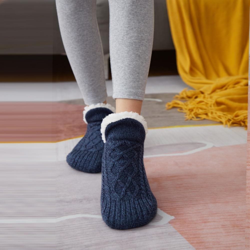 Calze/pantofole donna morbide antiscivolo con grip ABS – EU 35-39