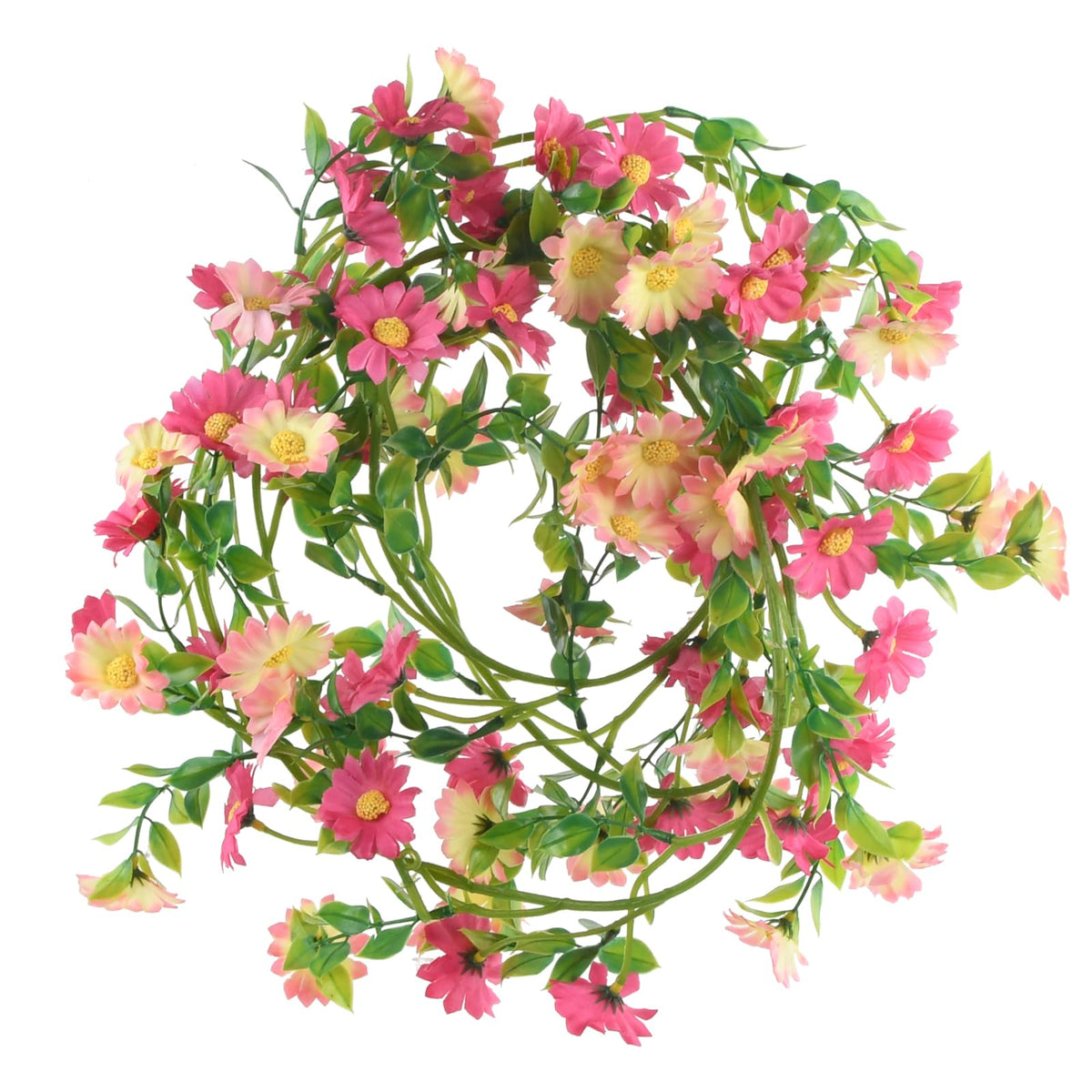 Ghirlanda decorativa con 88 fiori artificiali – Rosa acceso